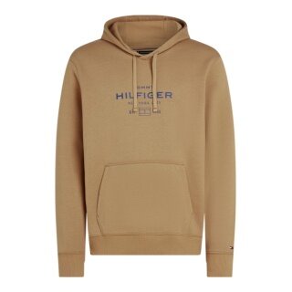 Tommy Hilfiger bluza z kapturem Oval Graphic Hoodie (mieszanka bawełny) camelbrązowy mężczyźni