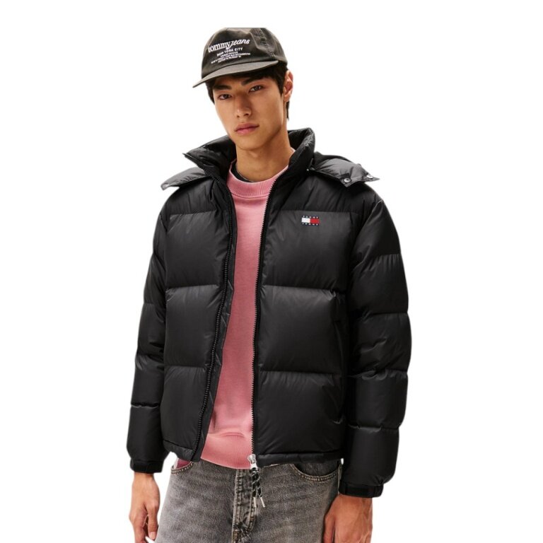 Tommy Jeans zimowa kurtka puchowa Alaska Down Puffer EXT (ciepła, z kapturem) czarna męska