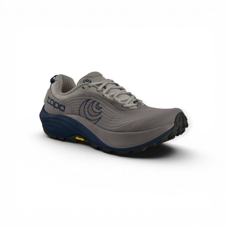Buty biegowe Topo Trail Pursuit 3 (amortyzacja, długodystansowe, zero-drop) szare/navy męskie