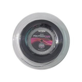 Topspin struna tenisowa Poly Tech Evo (trwałość + komfort gry) czarna 200m rolka