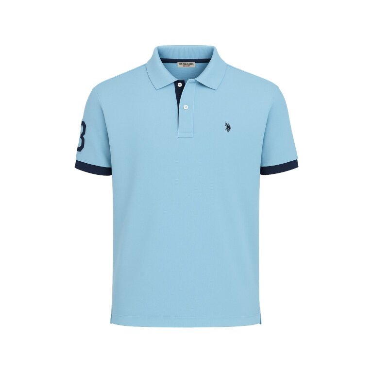 U.S. Polo Assn. Polo sportowe US16927 (100% bawełna) jasnoniebieskie męskie