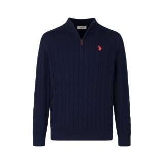 U.S. Polo Assn. Sweter z półzamkiem US16860 (100% bawełna) granatowy mężczyźni