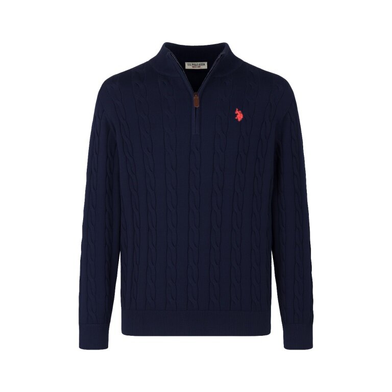 U.S. Polo Assn. Sweter z półzamkiem US16860 (100% bawełna) granatowy mężczyźni