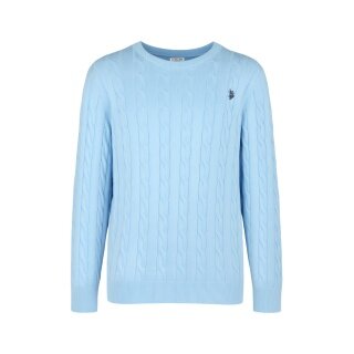 U.S. Polo Assn. Sweter R-Neck US16869 (100% bawełna) jasnoniebieski mężczyźni