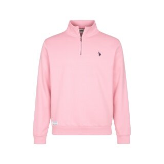 U.S. Polo Assn. Sweter Sweat Half Zip US16953 (100% bawełna) jasnoróżowy mężczyźni