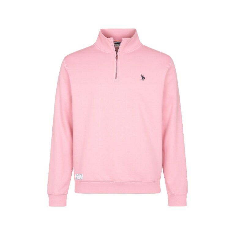U.S. Polo Assn. Sweter Sweat Half Zip US16953 (100% bawełna) jasnoróżowy mężczyźni