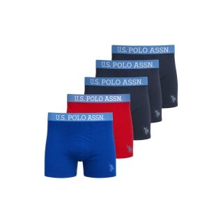 U.S. Polo Assn. Boksershorts US16133 (Bawełna) granatowy/czerwony/niebieski męski - 5 sztuk
