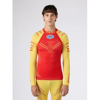 UYN Funkcyjna koszulka z długim rękawem Natyon 3.0 Hiszpania/Turtle Neck dopasowana bielizna czerwona/żółta męska