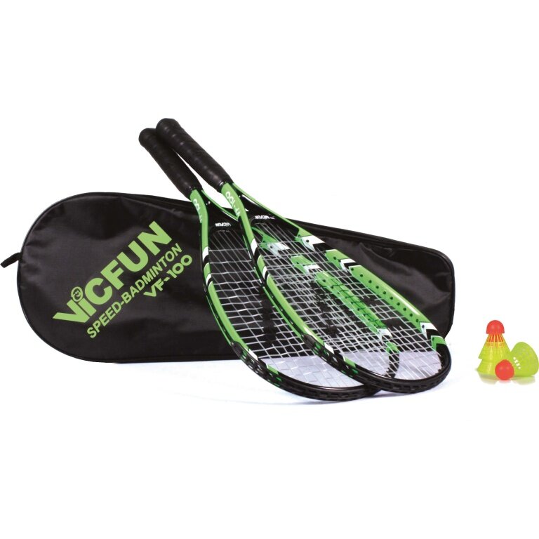 Victor VICFUN Speed-Badminton Zestaw 100 (2xRakiety, 3xPiłki, 1xTorba) zielony