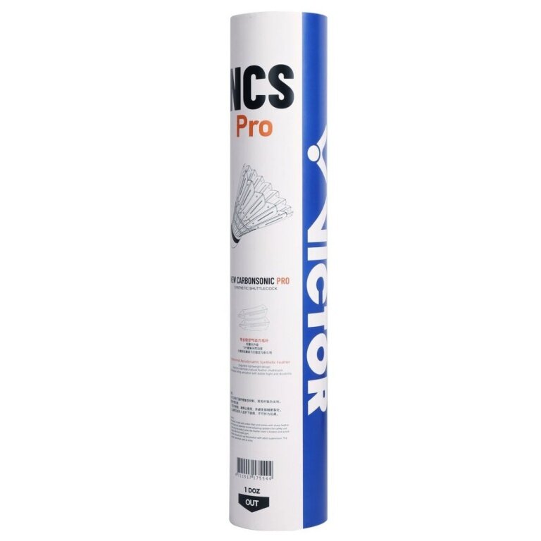 Victor piłki do badmintona NCS Carbonsonic Pro białe, opakowanie 12 sztuk