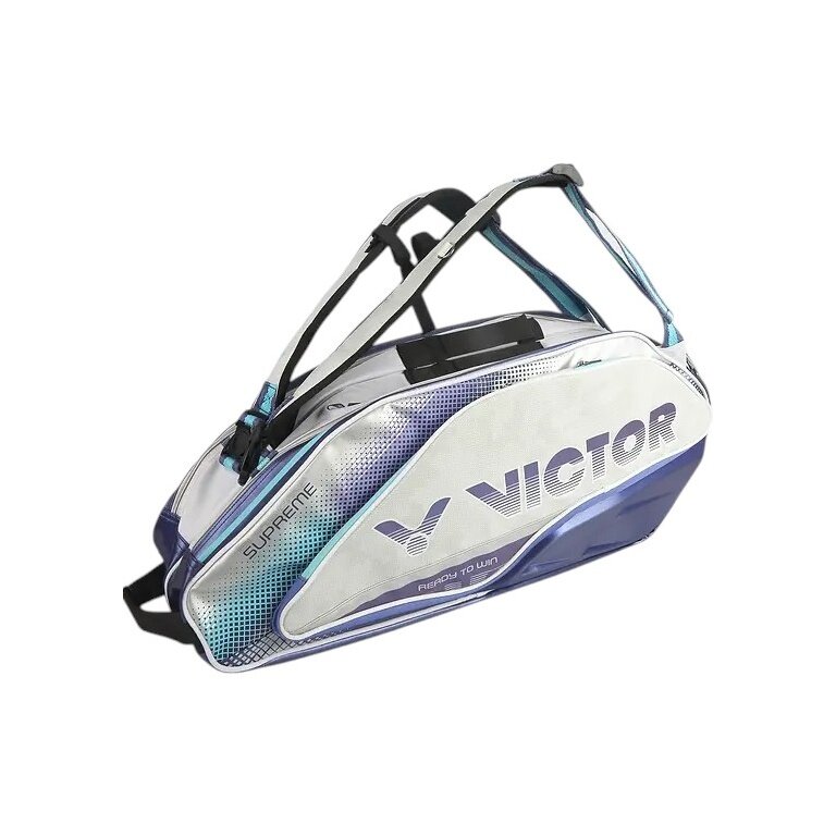 Torba tenisowa Victor Racketbag Doublethermobag BR9215 HB (torba na rakiety, 2 główne komory, komora na buty) 2025 biała/niebieska