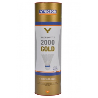 Victor Piłki do badmintona Shuttle 2000 Nylon puszka biała 6 sztuk