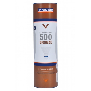 Victor Piłki do badmintona Shuttle 500 Nylon Puszka biała 6 sztuk