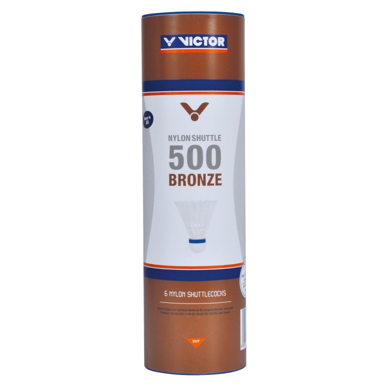 Victor Piłki do badmintona Shuttle 500 Nylon Puszka biała 6 sztuk