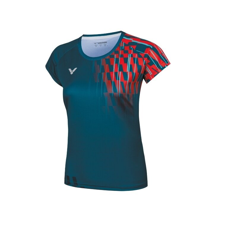 Koszulka sportowa Victor T-51001TD G (100% poliester) niebiesko-czerwona damska