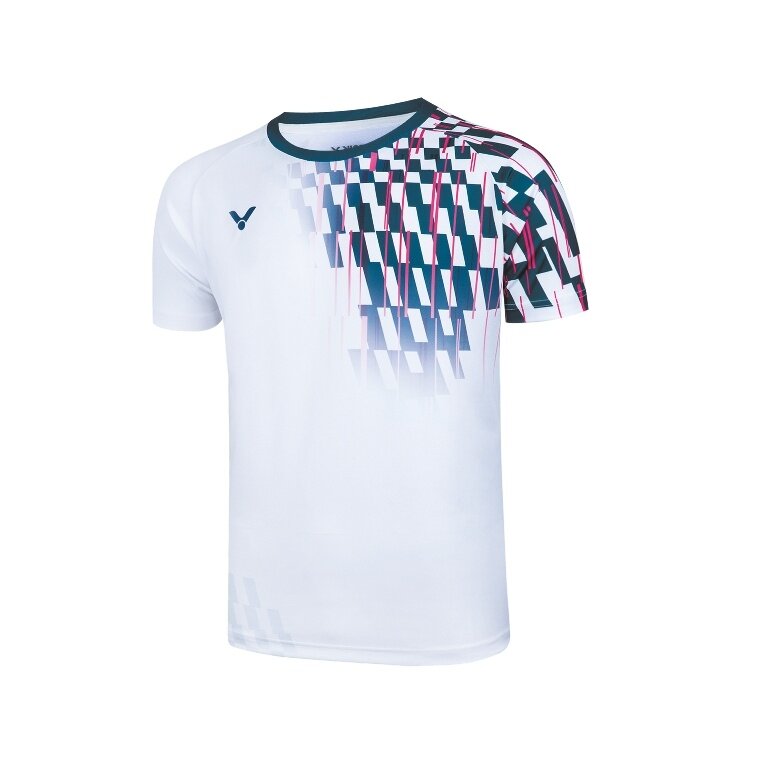 Koszulka sportowa Victor T-50001TD A (100% poliester) biała/niebieska męska