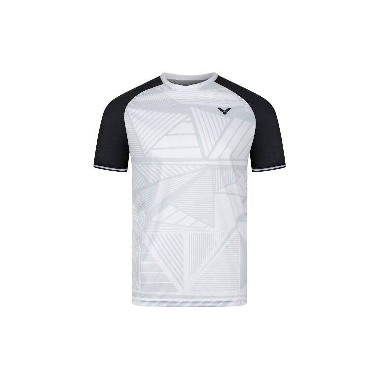 Koszulka sportowa Victor T-63101 A (100% poliester) biała/czarna dla chłopców