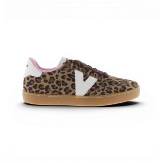 Sneakersy Victoria Berlin Ciclista (skóra zamszowa, leopard & kontrast) - brązowe damskie