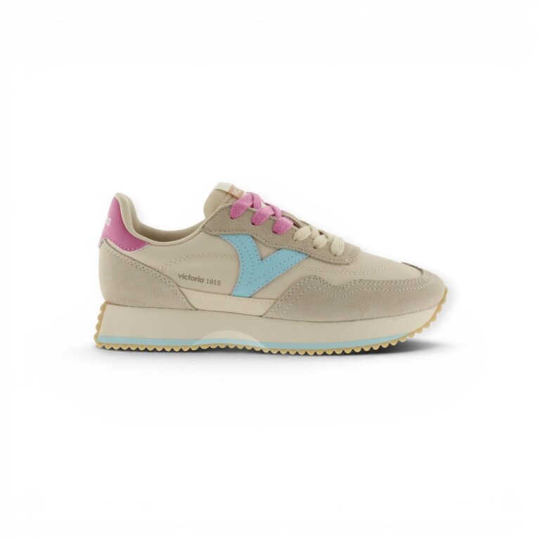 Sneakersy Victoria Cosmos Multicolor (Nylon/Skóra zamszowa) - beżowe Damskie