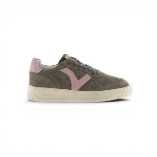 Sneakersy Victoria Seul (skóra welurowa) - khaki/różowe damskie