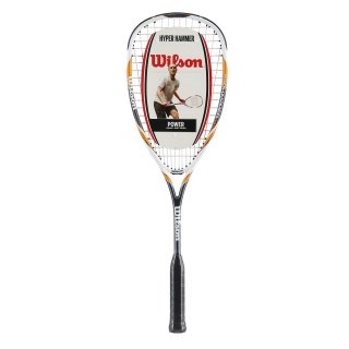 Wilson rakieta do squasha Hyper Hammer 145 (145g/ciężar gripu/mostek) szaro/pomarańczowa - naciągnięta -