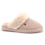 Warmbat kapcie Flurry Suede z wełną merino jasnobrązowe damskie