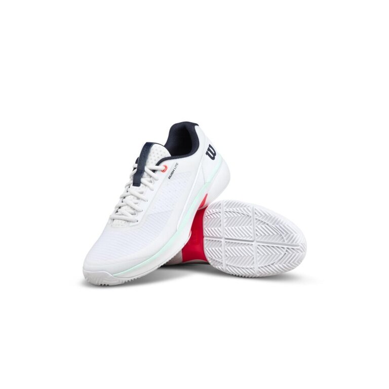 Buty tenisowe Wilson Rush Lite 5.0 na nawierzchnię ceglaną/piaskową białe/mintowe/koralowe męskie