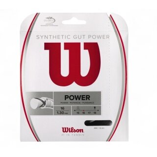Wilson struna tenisowa Synthetic Gut Power 1.30 (Uniwersalna+Moc) czarna 12m zestaw