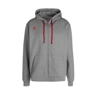 Wilson Kurtka treningowa Fundamentals Cotton Zip z kapturem (bawełna) szara męska