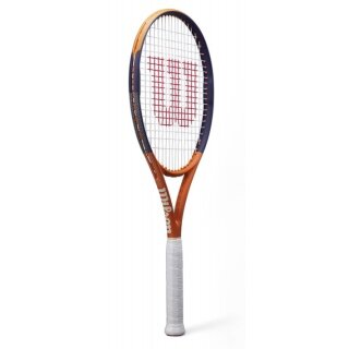 Wilson rakieta tenisowa Roland Garros Equipe HP 100in/286g/Allround 2025 brązowa/ciemnoniebieska - naciągnięta -
