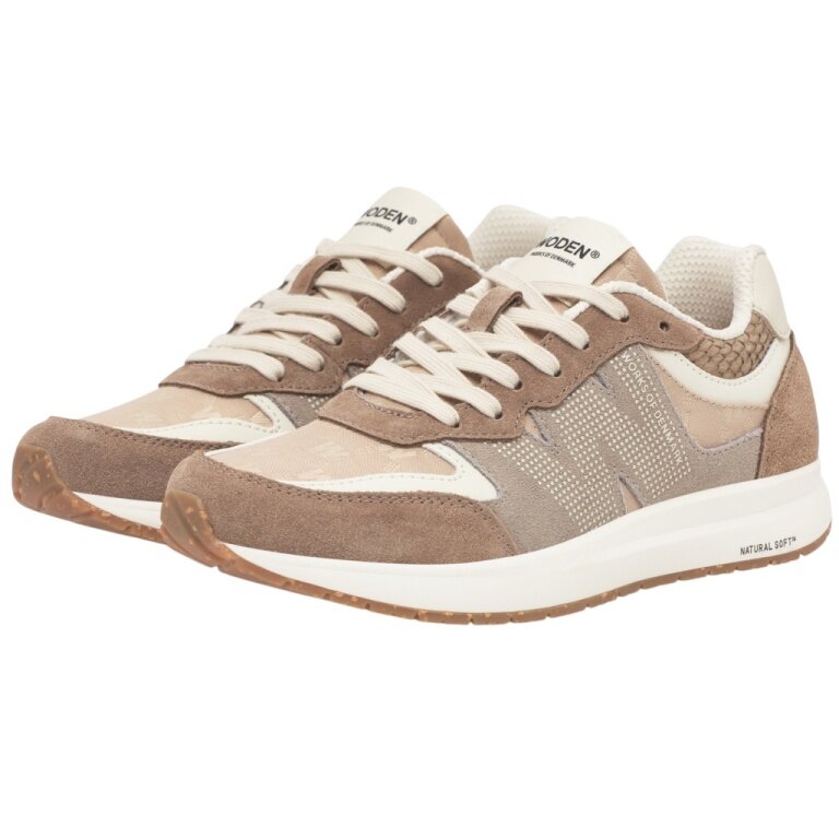Sneaker Woden Rigmor Heritage (zamsz/tekstylia) kawowy/kremowy damski