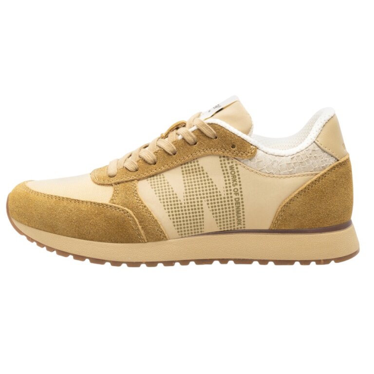 Woden Sneaker Ronja (skóra/tekstylia) beżowo/khaki damskie
