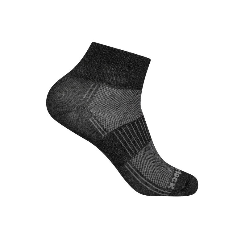 Skarpety sportowe Wrightsock Quarter Coolmesh II (cienkie, oddychające, wygodne) czarne/szare - 1 para
