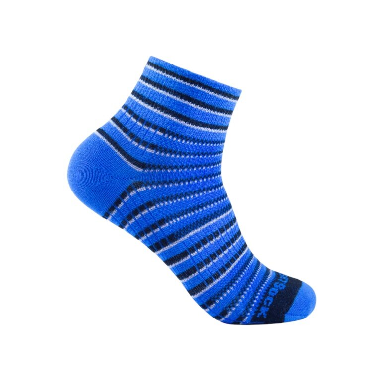 Skarpety sportowe Wrightsock Quarter Coolmesh II (cienkie, oddychające, wygodne) niebiesko/czarno/białe - 1 para