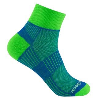 Skarpety sportowe Wrightsock Quarter Coolmesh II (cienkie, oddychające, wygodne) niebiesko-zielone - 1 para