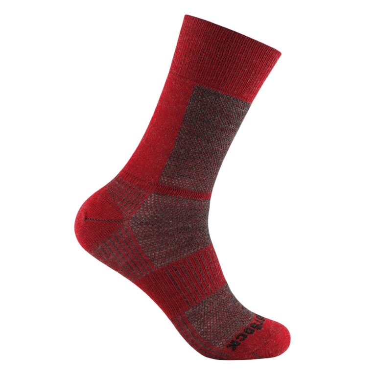 Skarpety Wrightsock Wandersocke Crew Merino Coolmesh II (cienkie, wełna merino) czerwone - 1 para