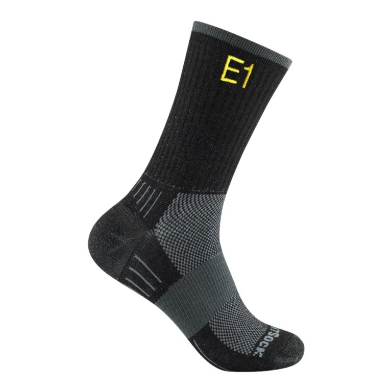 Skarpety Wrightsock Wandersocke Crew Escape E1 (dodatkowe wzmocnienie frotte, średniej grubości) czarne/szare - 1 para