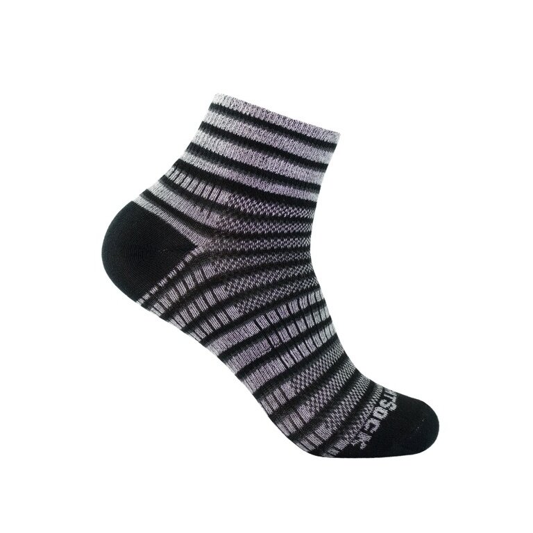 Wrightsock Skarpetki sportowe Quarter Coolmesh II (cienkie, oddychające, wygodne) szare/czarne - 1 para
