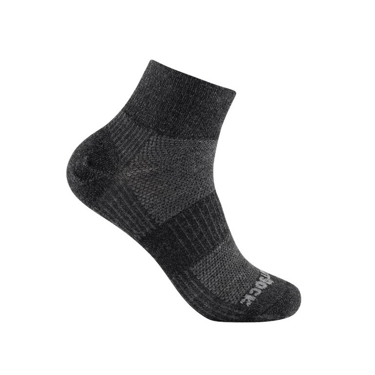 Wrightsock Skarpetki trekkingowe Quarter Merino Coolmesh II (cienkie, wełna merino) szare/czarne - 1 para