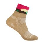 Skarpety sportowe Wrightsock Quarter Plus Stride (wysokie do kostki, średniej grubości, skarpety zapobiegające pęcherzom) deserbrązowe - 1 para