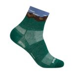 Skarpety sportowe Wrightsock Quarter Plus Stride (wysokie do kostki, średniej grubości, skarpety przeciwpęcherzowe) zielone - 1 para