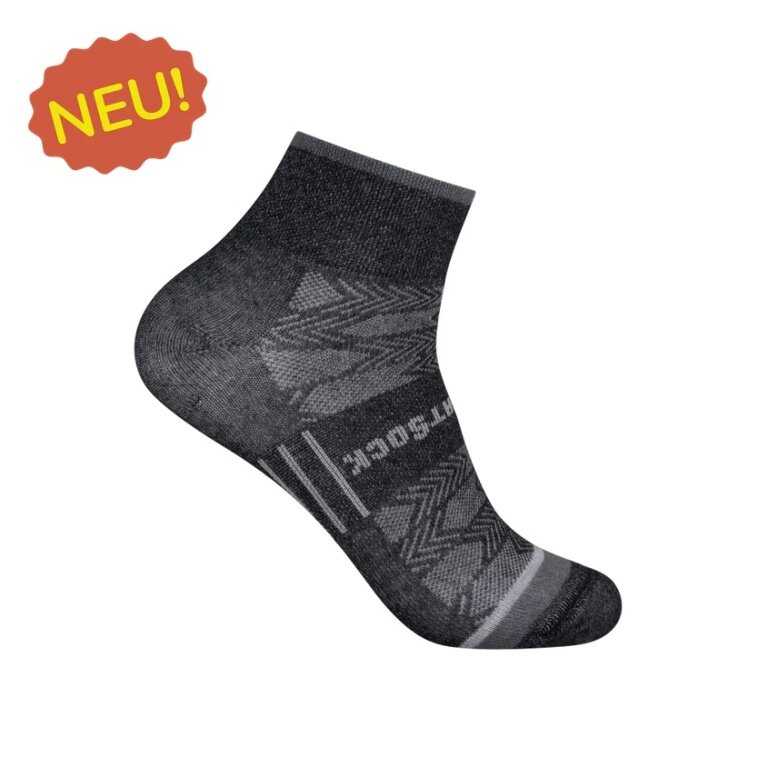 Skarpety sportowe Wrightsock Quarter Coolmesh II (cienkie, oddychające, wygodne) czarne/szaro-perłowe - 1 para