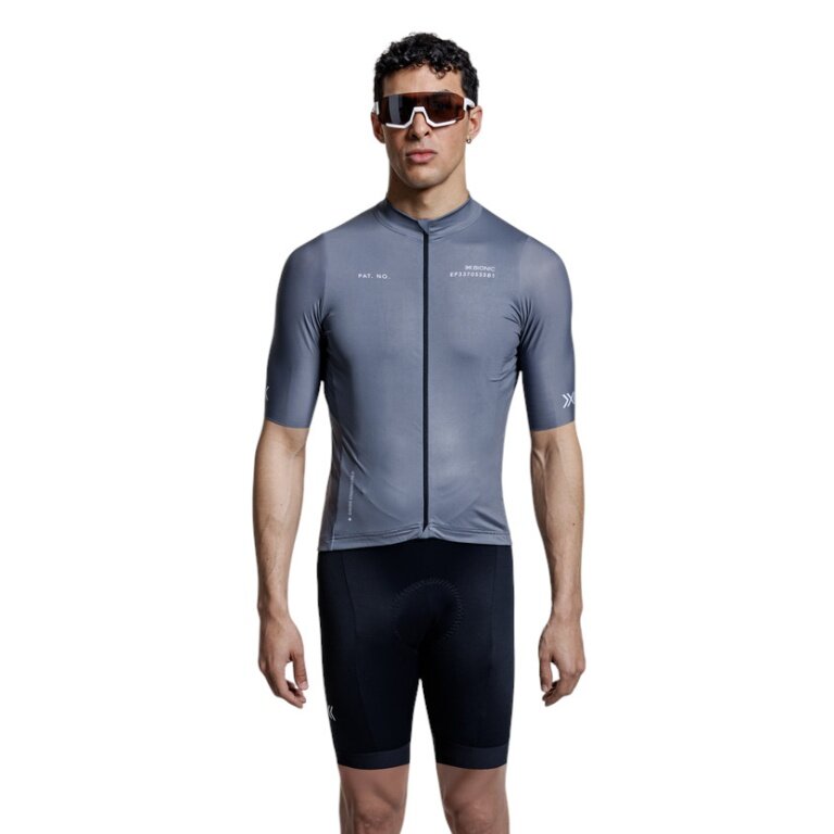 Koszulka rowerowa X-Bionic Corefusion Ride Jersey (zamek błyskawiczny z przodu, 3 kieszenie z tyłu, oddychająca) szara męska