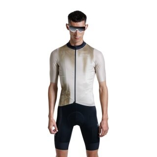 X-Bionic Koszulka rowerowa Corefusion Ride Jersey (Zamek błyskawiczny z przodu, 3 kieszenie z tyłu, oddychająca) złoty/beżowy męski