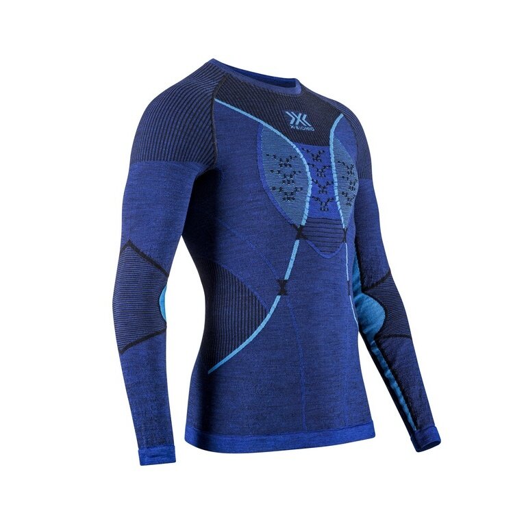 X-Bionic Bielizna Funkcyjna Longsleeve Merino-Natural Shirt (Wełna Merino) niebieska męska
