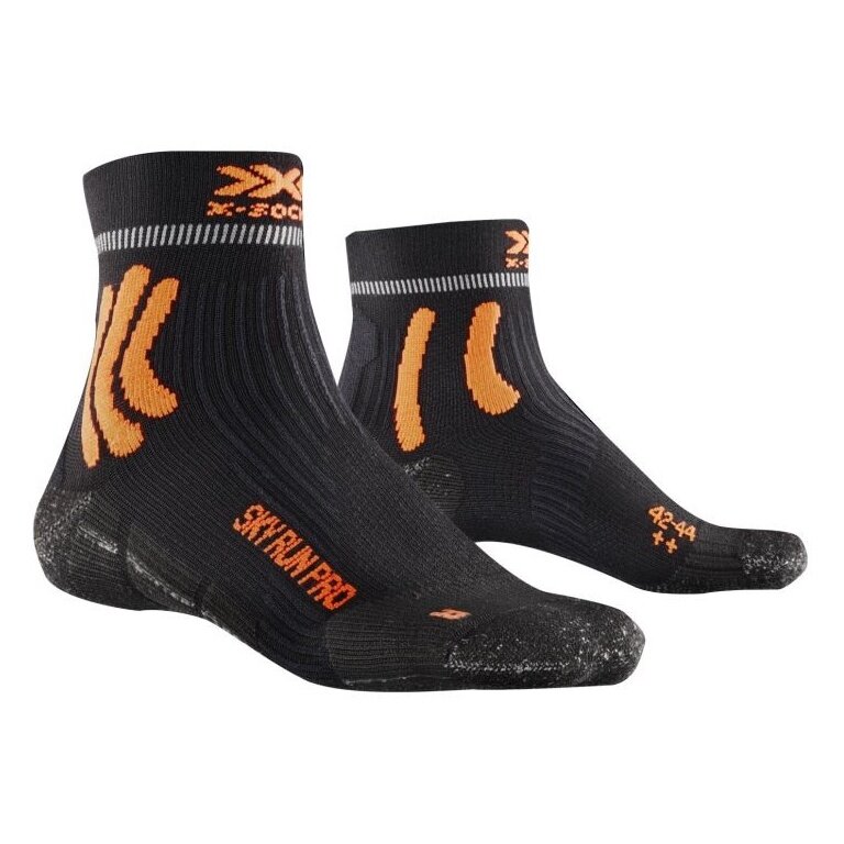 X-Socks Skarpetki biegowe Sky Run Pro 4.0 (Biegi w terenie) czarne/pomarańczowe męskie - 1 para