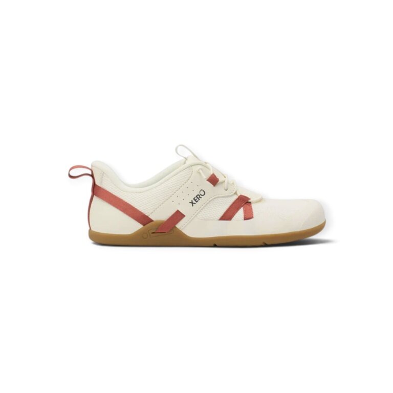 Xero Shoes Minimalne buty podróżne Prio Coast (buty do chodzenia boso, szeroki krój, Zero Drop) beżowo-czerwone damskie