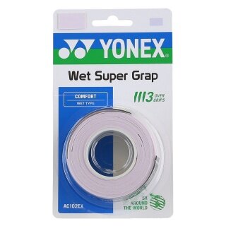 Yonex Overgrip Wet Super Grap 0,6 mm (komfortowy/gładki/lekko klejący) mglisty róż 3 szt.