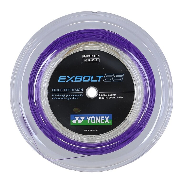 Yonex struna do badmintona Exbolt 65 (kontrola) fioletowa 200m rolka