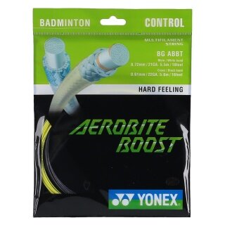 Yonex Sznurki do badmintona Aerobite Boost Hybrid 0.61/0.72 szary/żółty 10m Zestaw